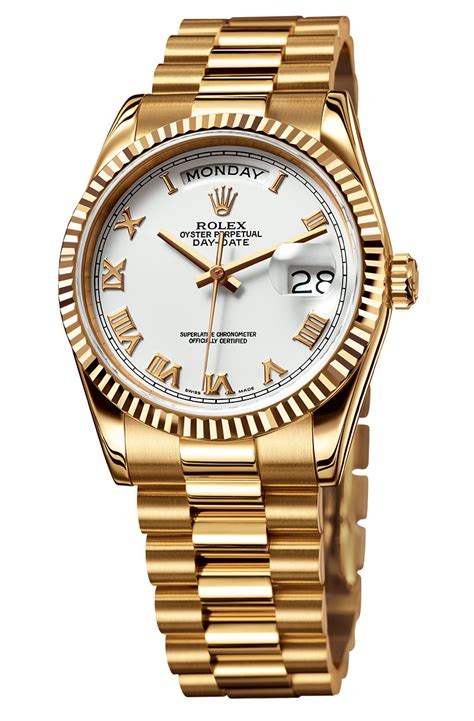 rolex day date gold roman numerals